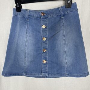 Celebrity Pink Denim Mini Skirt Women's Junior 3 / 26 Button Front Stretch Blue
